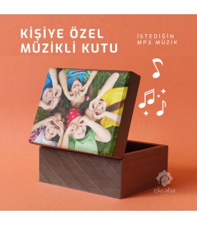 Kişiye Özel Müzikli Kutu  - Kendi MP3 Müziğini Yükle  - Ceviz