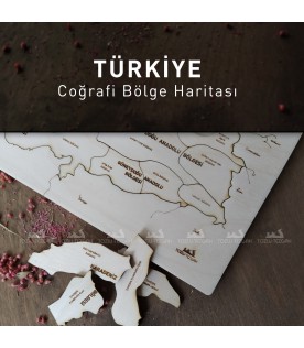 Ahşap Türkiye Cografi Bölge Haritası Puzzle
